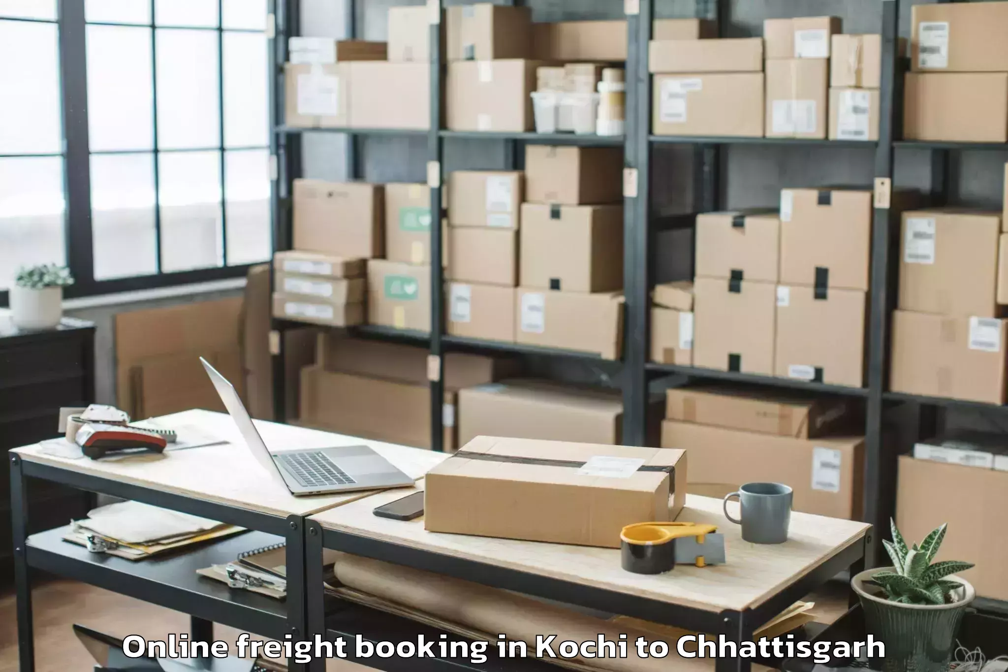 Reliable Kochi to Kawardha Online Freight Booking